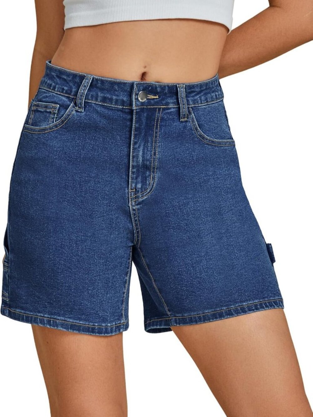 High-Waisted Denim Jean Shorts for Women | Trendy Casual Utility Cutoffs with